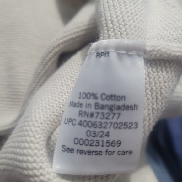 Sonoma Men's Colorblock Quarter-Zip Sweater in Light Gray, White & Tan - Picture 4 of 5